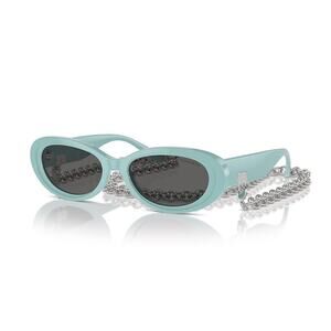 TIFFANY TF4221 8388S4 Tiffany Blue Silver Chain Grey Lens Women Sunglasses